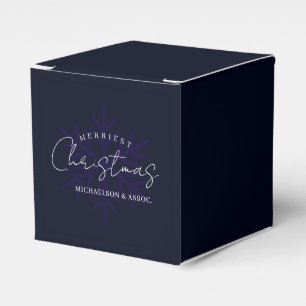 Fröhlichster Weihnachts-Schneeflocke Marineblau Geschenkschachtel