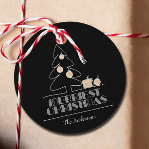 Fröhlichster Weihnachtsbaum Schwarze Feiertage Geschenkanhänger