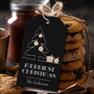 Fröhlichstes Weihnachten Schwarz Geschenkanhänger
