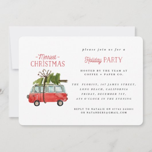 fröhlichstes Weihnachten Wasserfarbe Auto (Vorderseite)