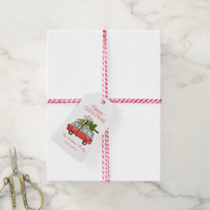 fröhlichstes Weihnachten Wasserfarbe Auto Geschenkanhänger