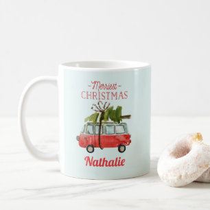 fröhlichstes Weihnachten Wasserfarbe Auto Kaffeetasse