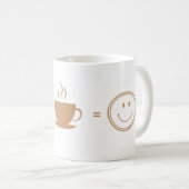 Frohnes Gesicht + Kaffee = glückliches Gesicht Kaffeetasse (VorderseiteRechts)