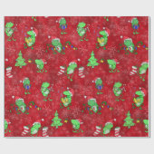 Frohnweihe — Niedliches Red Frog Xmas Party Geschenkpapier (Flach)