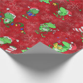Frohnweihe — Niedliches Red Frog Xmas Party Geschenkpapier (Ecke)