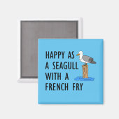 Frohsinn als Möwe mit französischer Fry Magnet (Vorderseite/Rückseite)