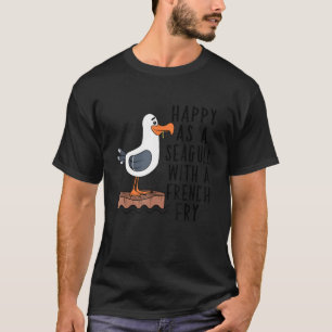 Frohsinn als Seagull mit französischem Fry Bekleid T-Shirt