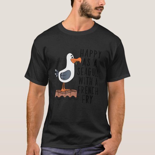 Frohsinn als Seagull mit französischem Fry Bekleid T-Shirt (Vorderseite)