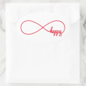 Frohsinn für immer ovaler aufkleber (Tasche)