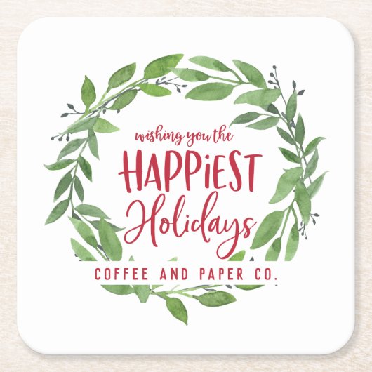 Frohste Feiertage für Firmenfeiern Rechteckiger Pappuntersetzer (Vorderseite)