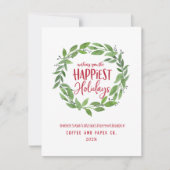 Frohste Ferien Firmenjause Feiertagskarte (Vorderseite)