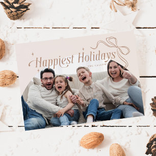 Frohster Urlaub Beige Weihnachtskarte Feiertagskarte