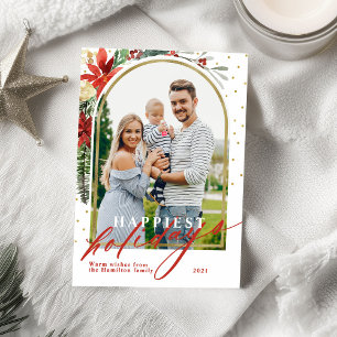 Frohster Urlaub Familie Foto Weihnachtskarte Feiertagskarte