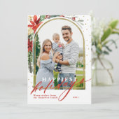 Frohster Urlaub Familie Foto Weihnachtskarte Feiertagskarte (Stehend Vorderseite)