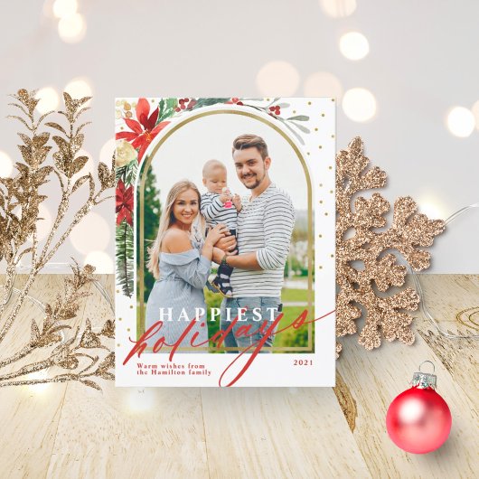 Frohster Urlaub Familie Foto Weihnachtskarte Feiertagspostkarte