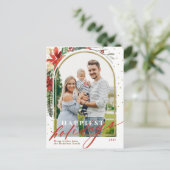 Frohster Urlaub Familie Foto Weihnachtskarte Feiertagspostkarte (Stehend Vorderseite)