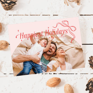 Frohster Urlaub Rosa Weihnachtskarte Feiertagskarte