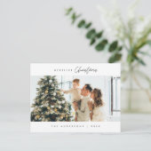 Frohstes Weihnachts-Foto, gemütliches Glück Postkarte (Stehend Vorderseite)