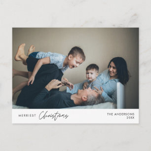 Frohstes Weihnachts-Foto, gemütliches Glück Postkarte