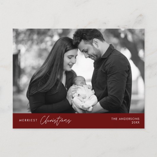 Frohstes Weihnachts-Foto, gemütliches Glück Postkarte (Vorderseite)