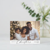Frohstes Weihnachts-Foto, Winterglücklich Postkarte (Stehend Vorderseite)