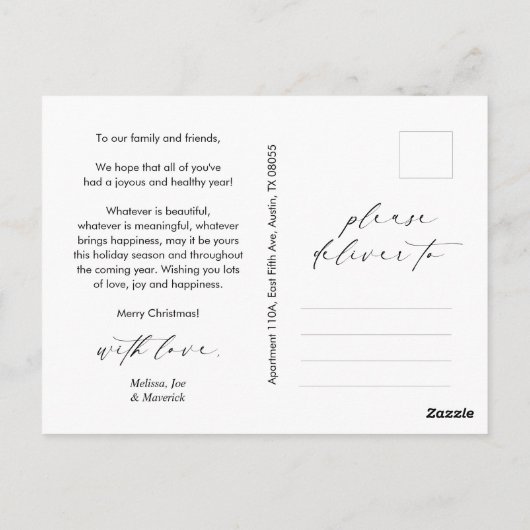 Frohstes Weihnachts-Foto, Winterglücklich Postkarte (Rückseite)