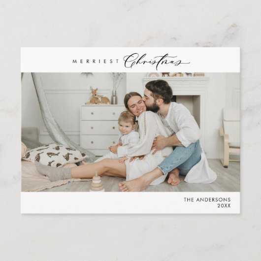 Frohstes Weihnachts-Foto, Winterglücklich Postkarte (Vorderseite)