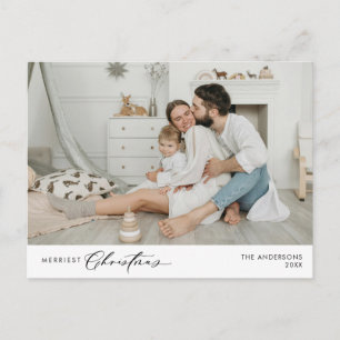Frohstes Weihnachts-Foto, Winterglücklich Postkarte