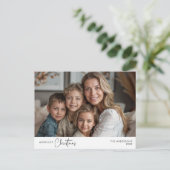 Frohstes Weihnachts-Foto, Winterglücklich Postkarte (Stehend Vorderseite)