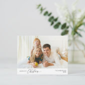 Frohstes Weihnachts-Foto, Winterglücklich Postkarte (Stehend Vorderseite)