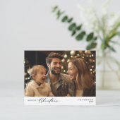 Frohstes Weihnachts-Foto, Winterglücklich Postkarte (Stehend Vorderseite)