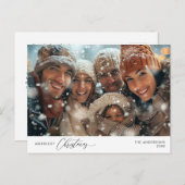 Frohstes Weihnachts-Foto, Winterglücklich Postkarte (Vorne/Hinten)