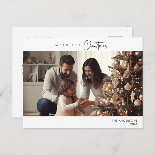 Frohstes Weihnachts-Foto, Winterglücklich Postkarte (Vorne/Hinten)