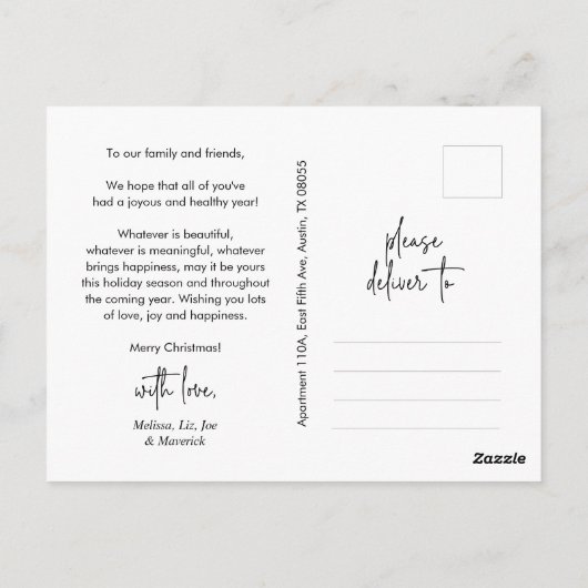 Frohstes Weihnachts-Foto, Winterglücklich Postkarte (Rückseite)