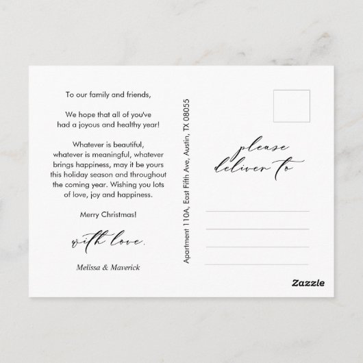 Frohstes Weihnachts-Foto, Winterglücklich Postkarte (Rückseite)