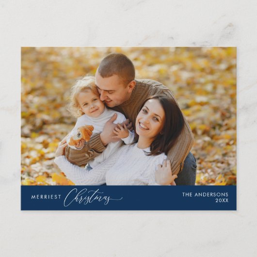 Frohstes Weihnachts-Foto, Winterglücklich Postkarte (Vorderseite)