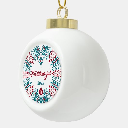 Fröiliken jul., Nordfriesland frohe Weihnachten Keramik Kugel-Ornament (Rechts)