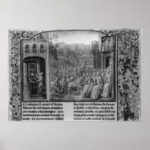 Froissart, das seine Chronik schreibt Poster