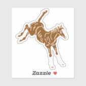 Frolcking Horse Foal - transp uni-color custom. Aufkleber (Blatt)