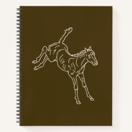 Frolcking Horse Foal - transparente Linie. Notizblock