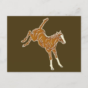 Frolcking Horse Foal - transparente mehrfarbig. Postkarte