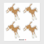 Frolcking Horse Foal - transparente mehrfarbige 4x Aufkleber (Blatt)