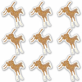 Frolcking Horse Foal - transparente mehrfarbige 9x Aufkleber
