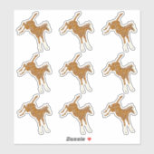 Frolcking Horse Foal - transparente mehrfarbige 9x Aufkleber (Blatt)