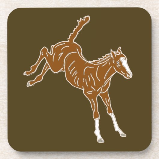 Frolcking Horse Foal - transparente ungefärbte Far Getränkeuntersetzer (Vorderseite)