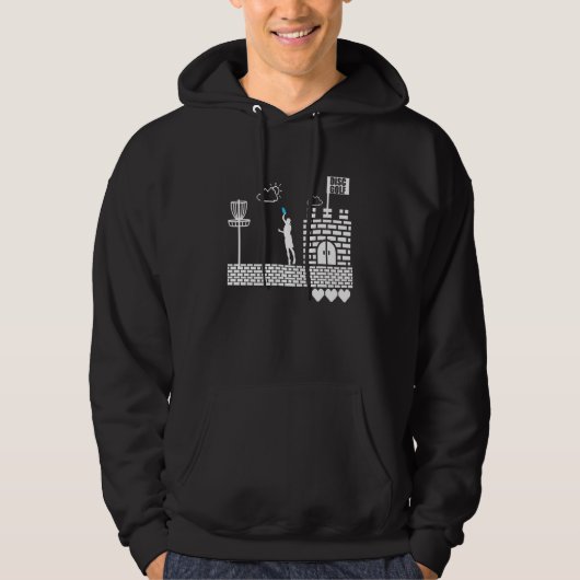 Frolf Crazy Retro 8 Bit Frisbee Discgolf Hoodie (Vorderseite)