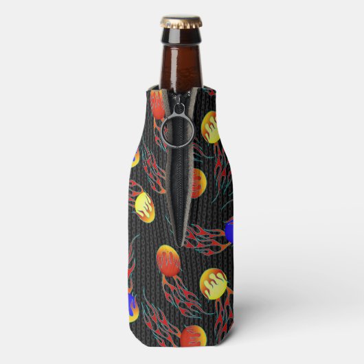 Frolf - Flammen-Datenträger Golf Flaschenkühler (Flasche Rückseite)