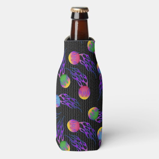 Frolf - Flammen-Datenträger Golf Flaschenkühler (Flaschenvorderseite)