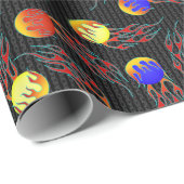 Frolf - Flammen-Datenträger Golf Geschenkpapier (Rolleneckpunkt)