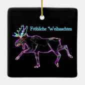 Froliche Weihnachten - Elektrische Elche Keramikornament (Rückseite)